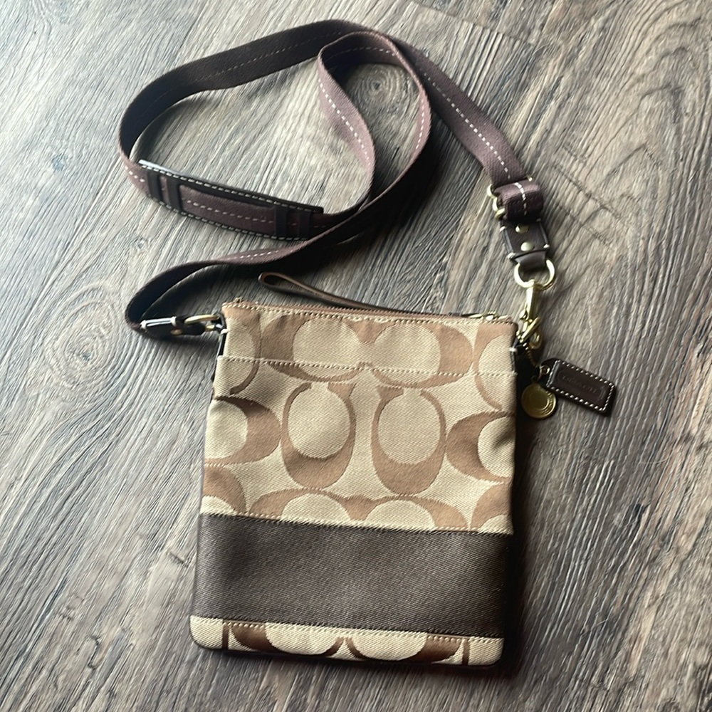 Brown Coach crossbody bag